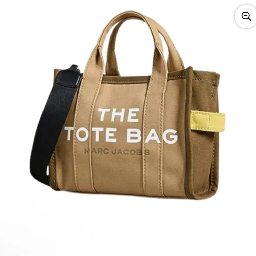 Marc Jacobs Canvas Tote in Tan with White Logo